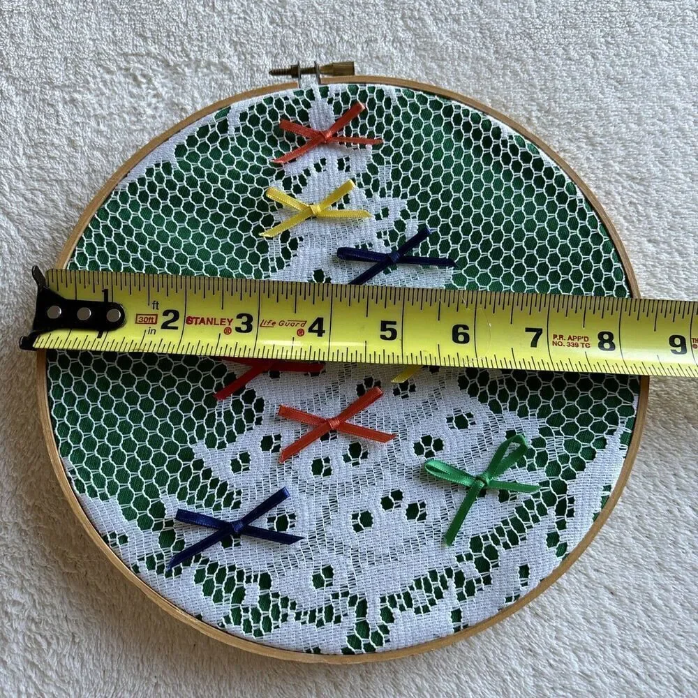 Vintage Lace Doily Christmas Tree Embroidery Hoop Wall‎ Decor cottagecore
